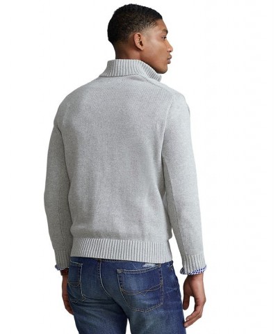 Cotton Quarter-zip Sweater Gray $50.39 Sweaters