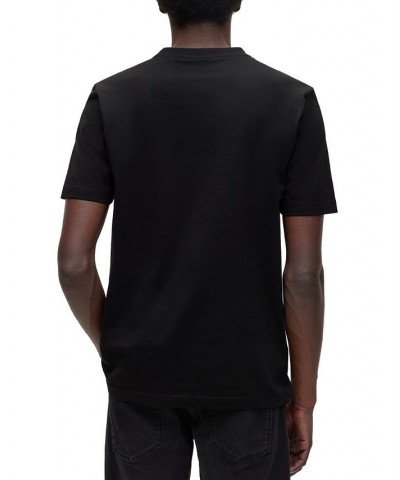 BOSS Men's Regular Fit Cotton Jersey Stripes and Logo T-shirt Black $47.52 T-Shirts