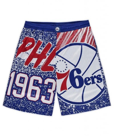 Men's Royal Philadelphia 76ers Big and Tall Hardwood Classics Jumbotron Shorts $49.49 Shorts