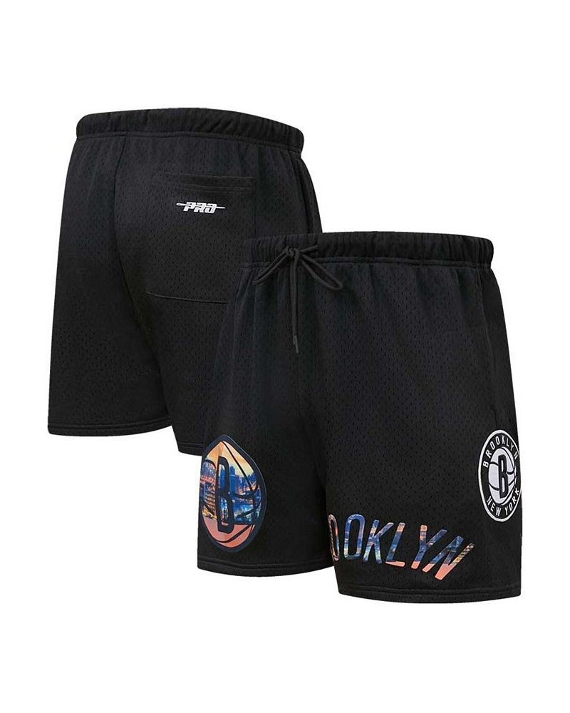 Men's Black Brooklyn Nets City Scape Mesh Shorts $45.89 Shorts