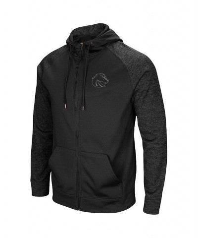 Men's Black Boise State Broncos Blackout 3.0 Tonal Raglan Full-Zip Hoodie $29.57 Sweatshirt