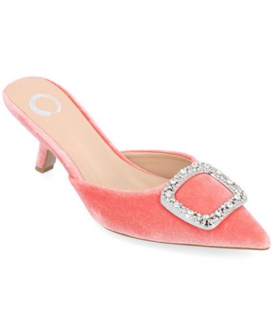 Women's Rishie Velvet Heels Pink $55.00 Shoes