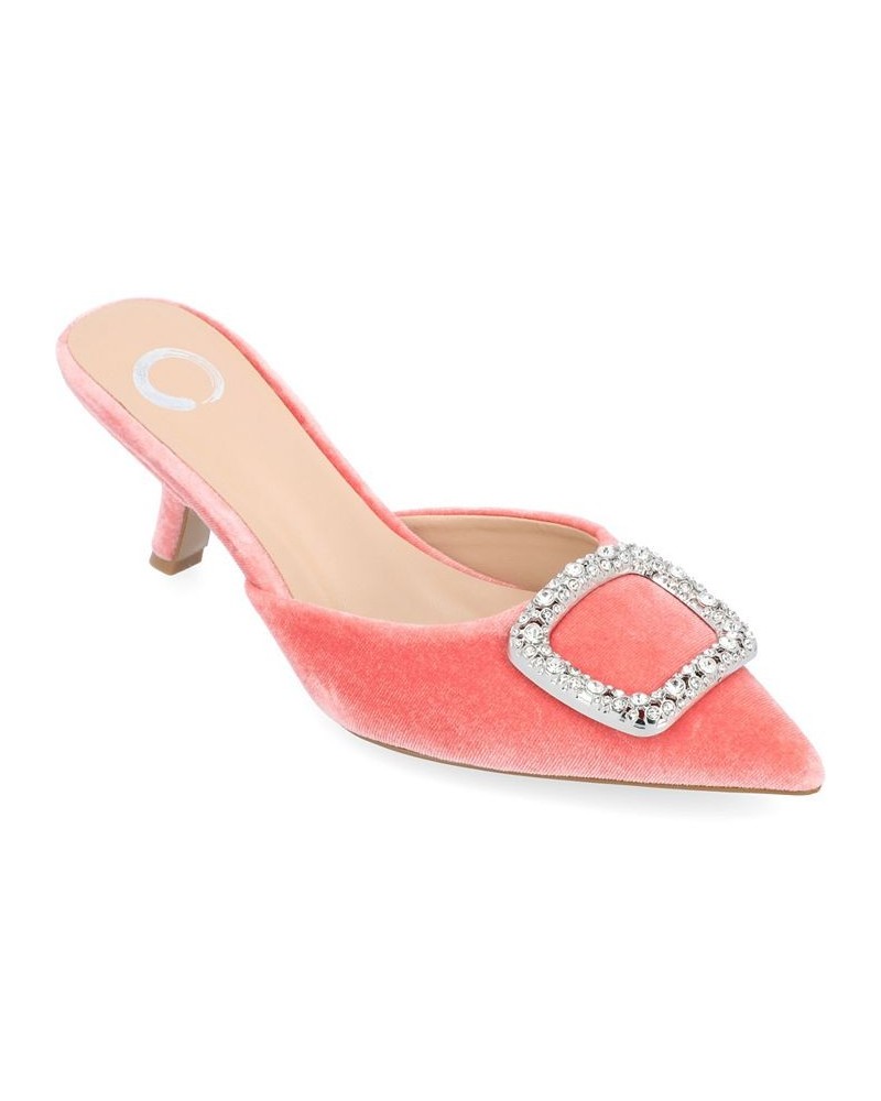 Women's Rishie Velvet Heels Pink $55.00 Shoes