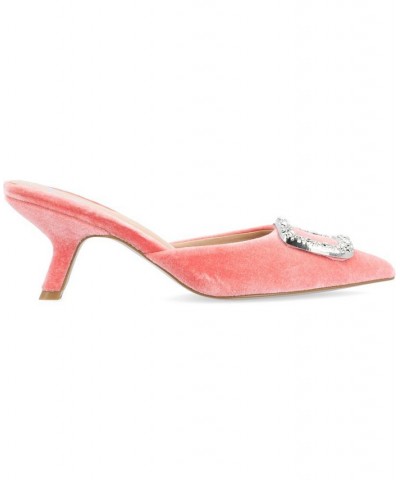 Women's Rishie Velvet Heels Pink $55.00 Shoes