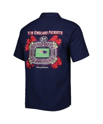 Men's Navy New England Patriots Top of Your Game Camp Button-Up Shirt $70.30 Shirts