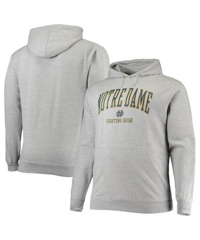 Men's Heather Gray Notre Dame Fighting Irish Big and Tall Arch Over Logo Powerblend Pullover Hoodie $32.25 Sweatshirt