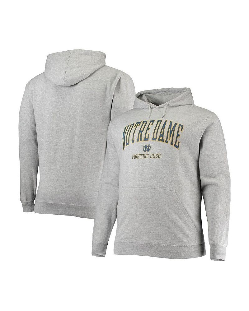 Men's Heather Gray Notre Dame Fighting Irish Big and Tall Arch Over Logo Powerblend Pullover Hoodie $32.25 Sweatshirt