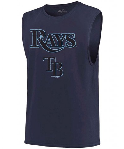 Men's Navy Tampa Bay Rays Softhand Muscle Tank Top $23.00 T-Shirts