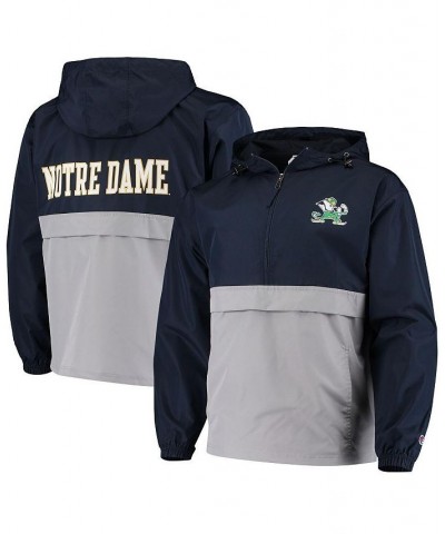 Men's Navy Notre Dame Fighting Irish Colorblock Packable Half-Zip Jacket $27.95 Jackets