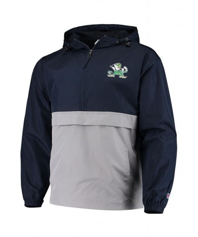 Men's Navy Notre Dame Fighting Irish Colorblock Packable Half-Zip Jacket $27.95 Jackets