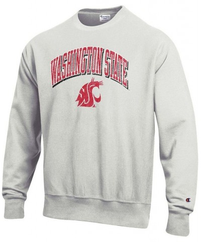 Men's Heathered Gray Washington State Cougars Arch Over Logo Reverse Weave Pullover Sweatshirt $39.95 Sweatshirt