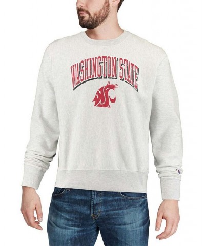 Men's Heathered Gray Washington State Cougars Arch Over Logo Reverse Weave Pullover Sweatshirt $39.95 Sweatshirt