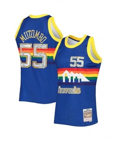 Men's Dikembe Mutombo Royal Denver Nuggets 1991-92 Hardwood Classics 75th Anniversary Diamond Swingman Jersey $60.80 Jersey