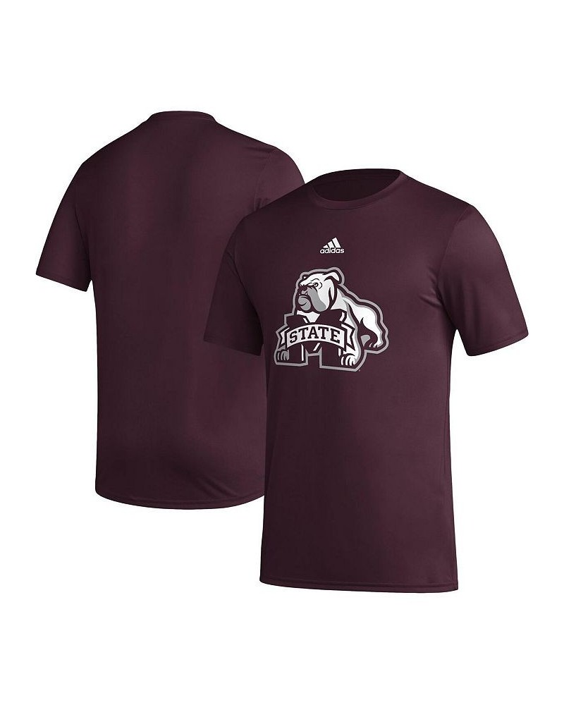 Men's Maroon Mississippi State Bulldogs Basics Secondary Pre-Game AEROREADY T-shirt $23.50 T-Shirts