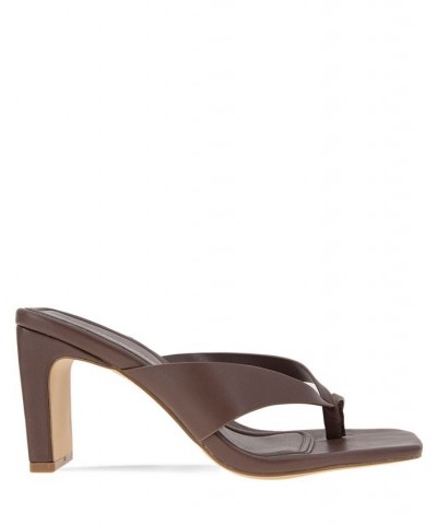 Women's Flian Toe Ring Sandal Brown $59.50 Shoes