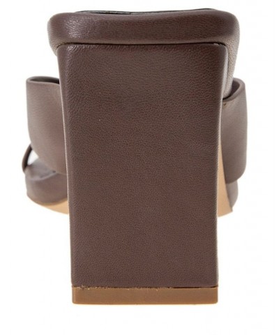 Women's Flian Toe Ring Sandal Brown $59.50 Shoes