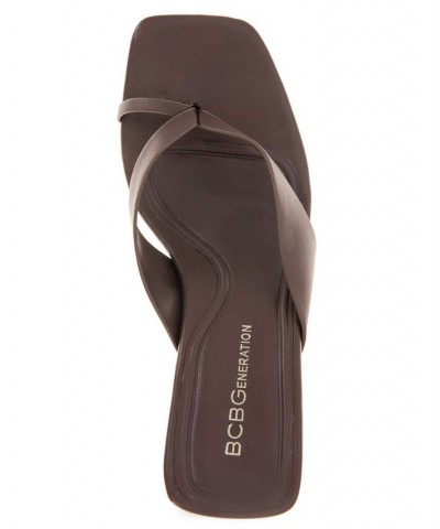 Women's Flian Toe Ring Sandal Brown $59.50 Shoes