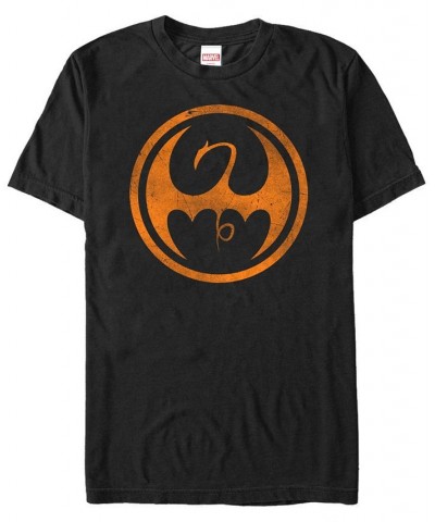 Marvel Men's Iron Fist Distressed Orange Logo Short Sleeve T-Shirt Black $15.40 T-Shirts