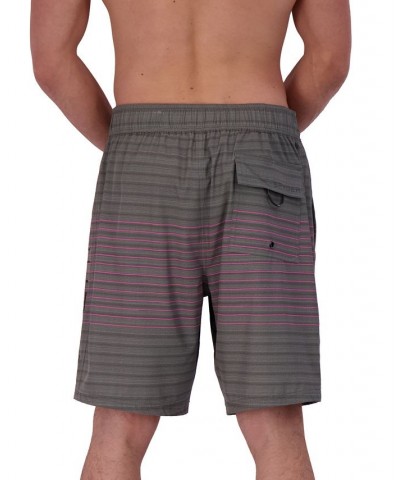 Men's 9" Striped Eboard Swim Shorts Black $27.95 Swimsuits