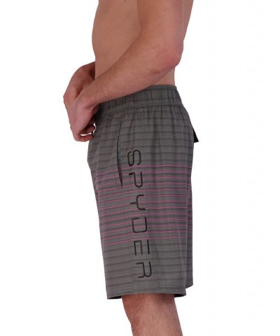 Men's 9" Striped Eboard Swim Shorts Black $27.95 Swimsuits