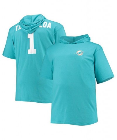 Men's Branded Tua Tagovailoa Aqua Miami Dolphins Big and Tall Player Name and Number Hoodie T-shirt $28.59 T-Shirts