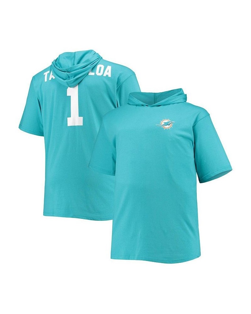 Men's Branded Tua Tagovailoa Aqua Miami Dolphins Big and Tall Player Name and Number Hoodie T-shirt $28.59 T-Shirts