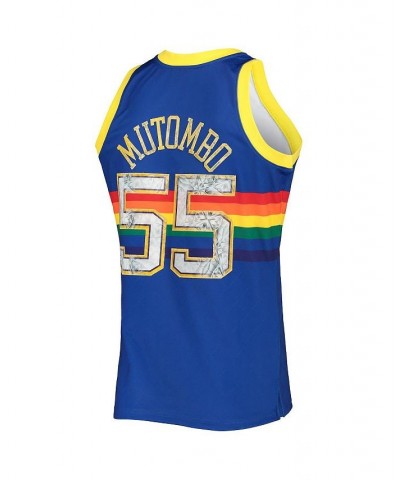 Men's Dikembe Mutombo Royal Denver Nuggets 1991-92 Hardwood Classics 75th Anniversary Diamond Swingman Jersey $60.80 Jersey