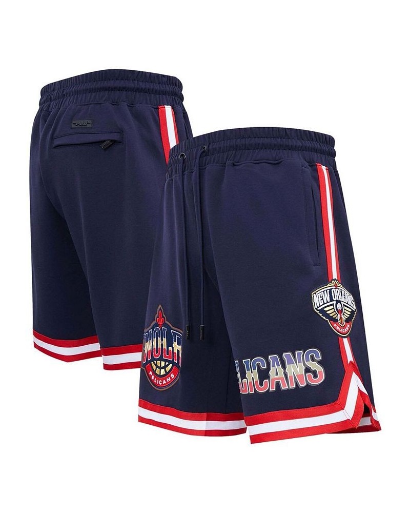 Men's Navy New Orleans Pelicans Chenille Shorts $36.00 Shorts