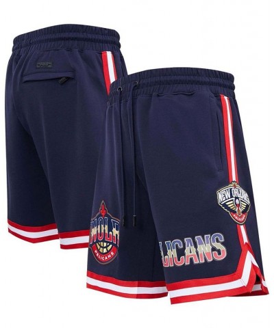 Men's Navy New Orleans Pelicans Chenille Shorts $36.00 Shorts