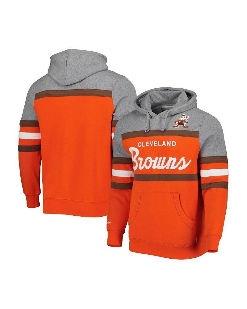 Men's Orange, Heathered Gray Cleveland Browns Head Coach Pullover Hoodie $60.00 Sweatshirt