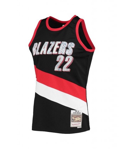 Men's Clyde Drexler Black Portland Trail Blazers 1991-92 Hardwood Classics 75th Anniversary Diamond Swingman Jersey $60.80 Je...