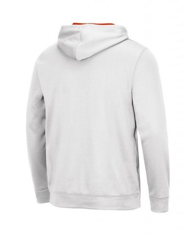 Men's White Clemson Tigers Slash Stack 2.0 Pullover Hoodie $31.20 Sweatshirt