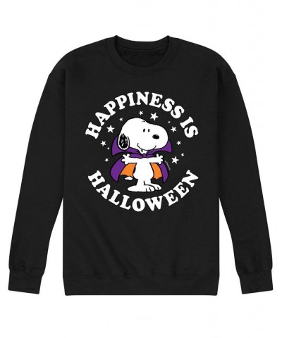 Men's Peanuts Happiness Fleece T-shirt Black $25.85 T-Shirts