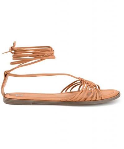 Women's Jess Tie-Up Sandals Tan/Beige $36.80 Shoes