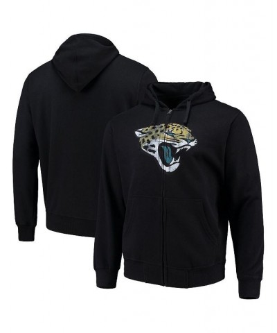 Men's Black Jacksonville Jaguars Primary Logo Full-Zip Hoodie $31.74 Sweatshirt