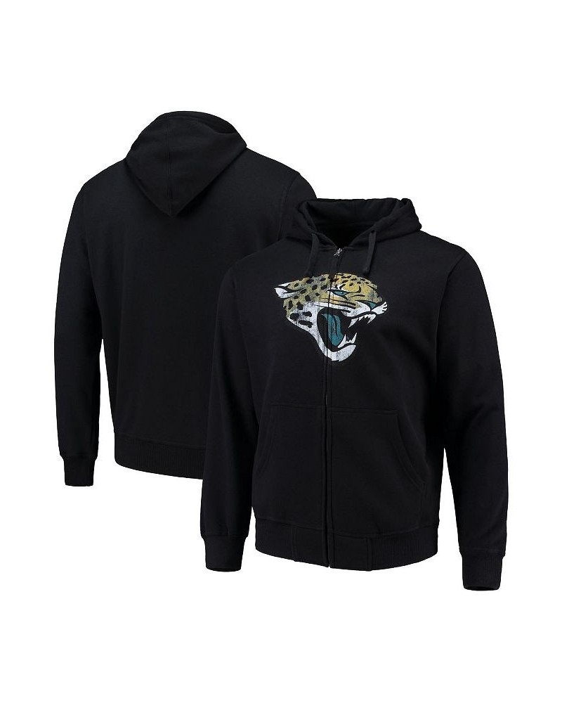 Men's Black Jacksonville Jaguars Primary Logo Full-Zip Hoodie $31.74 Sweatshirt