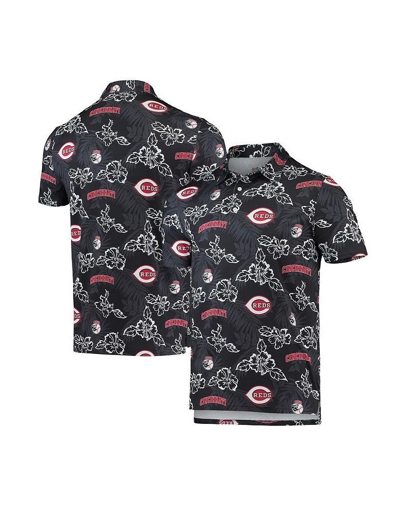 Men's Black Cincinnati Reds Performance Polo Shirt $40.80 Polo Shirts