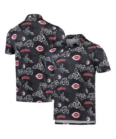 Men's Black Cincinnati Reds Performance Polo Shirt $40.80 Polo Shirts