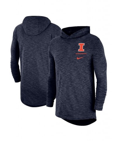 Men's Navy Illinois Fighting Illini Slub Performance Long Sleeve Hoodie T-shirt $30.10 T-Shirts