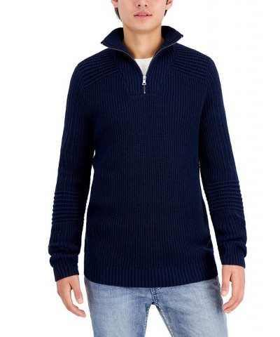 Men's Matthew Quarter-Zip Sweater Blue $25.51 Sweaters