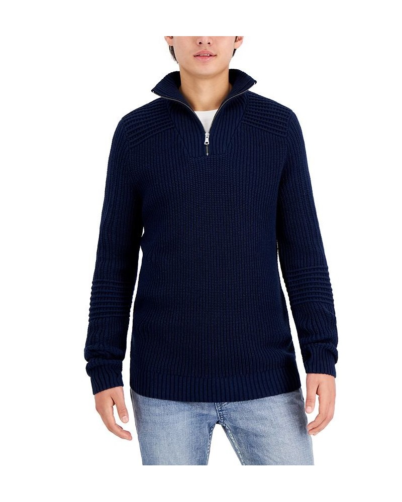 Men's Matthew Quarter-Zip Sweater Blue $25.51 Sweaters