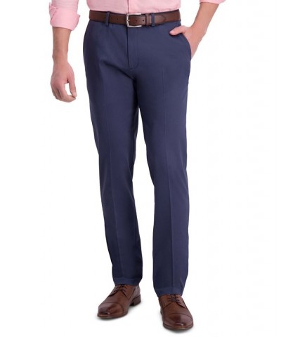 Men’s Iron Free Premium Khaki Slim-Fit Flat-Front Pant Blue $30.79 Pants