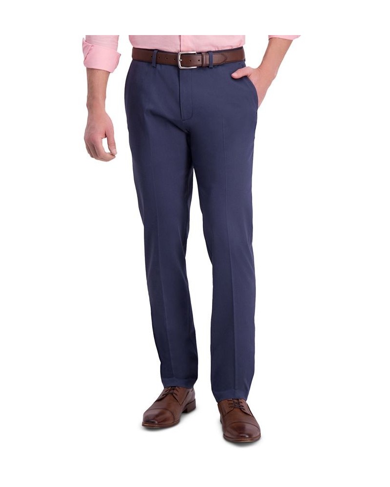 Men’s Iron Free Premium Khaki Slim-Fit Flat-Front Pant Blue $30.79 Pants