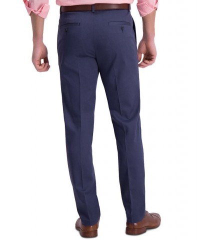 Men’s Iron Free Premium Khaki Slim-Fit Flat-Front Pant Blue $30.79 Pants