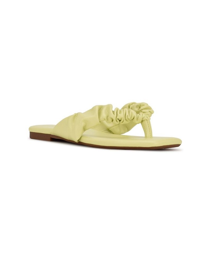 Women's Daxx Flat Thong Sandals Yellow $31.86 Shoes