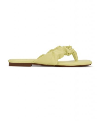 Women's Daxx Flat Thong Sandals Yellow $31.86 Shoes