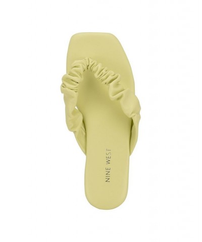 Women's Daxx Flat Thong Sandals Yellow $31.86 Shoes