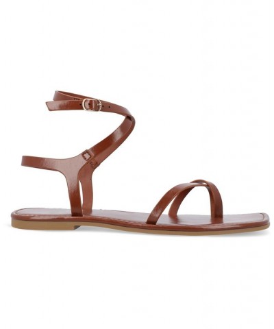 Women's Charra Strappy Sandals Brown $30.10 Shoes