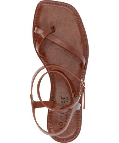 Women's Charra Strappy Sandals Brown $30.10 Shoes