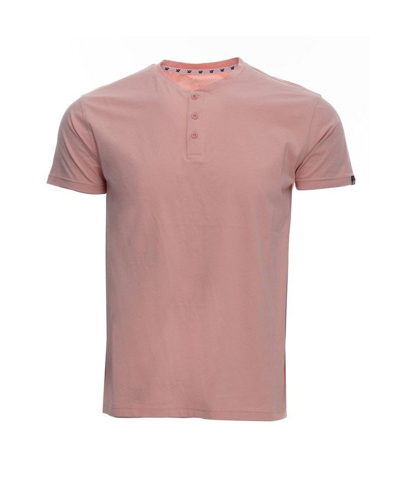 Men's Basic Henley Neck Short Sleeve T-shirt PD28 $17.39 T-Shirts